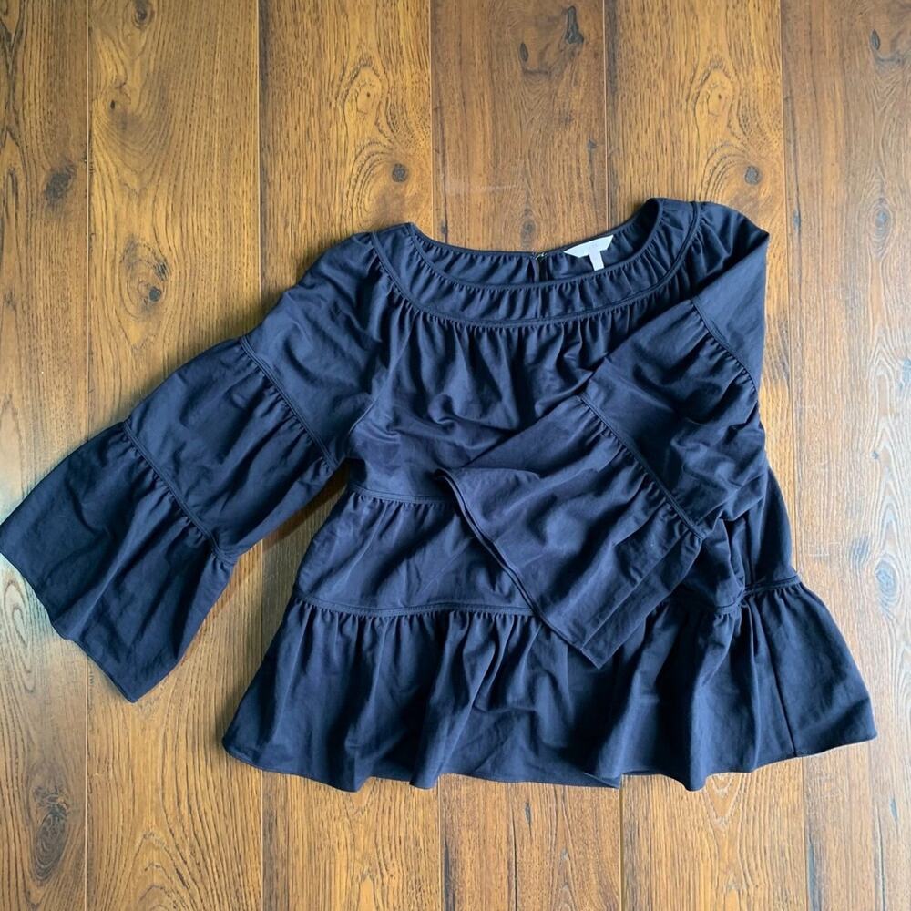 Rebecca Taylor Tiered Pique Top L - Picture 5 of 12